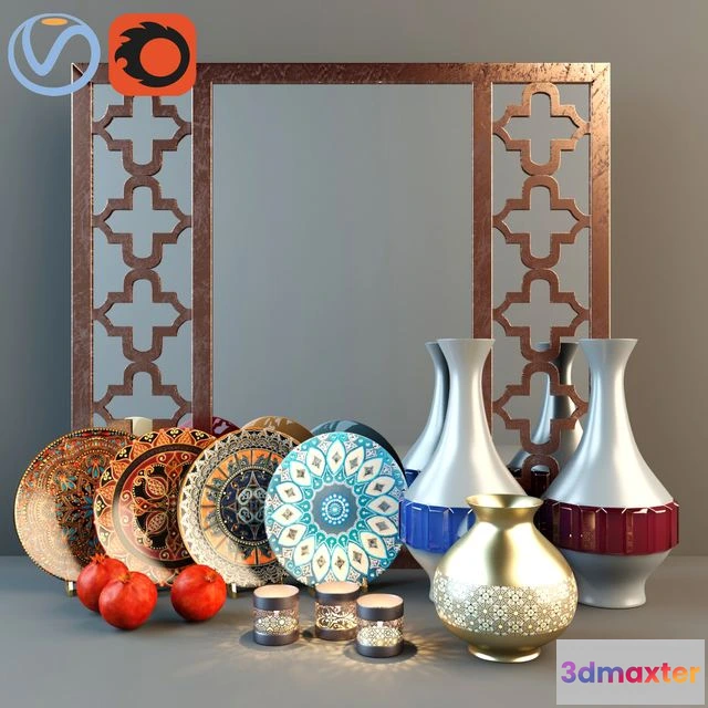 1559315 - Decorative set in oriental style 3D Max