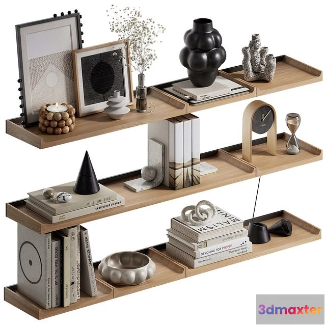 1560310 - Shelves NOTES Julienrenaultobjects with decorative set 3D Max