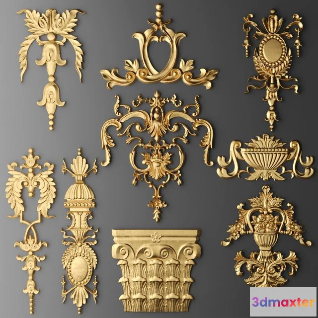 1560773 - Set stucco decoration 839 3D Max