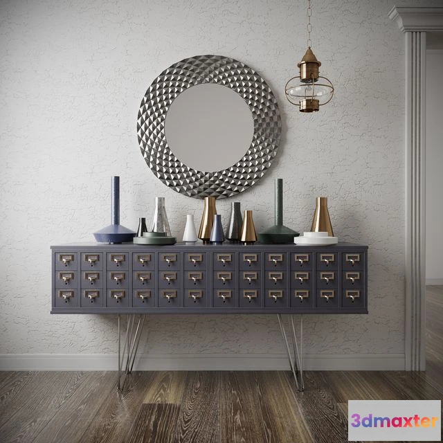 1562606 - Decorative set (console with vases) 3D Max