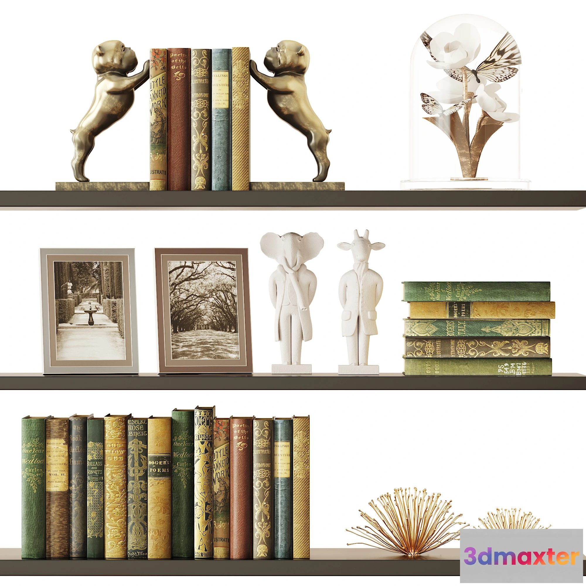 1563689 - Decor set (figurines books) 3D Max