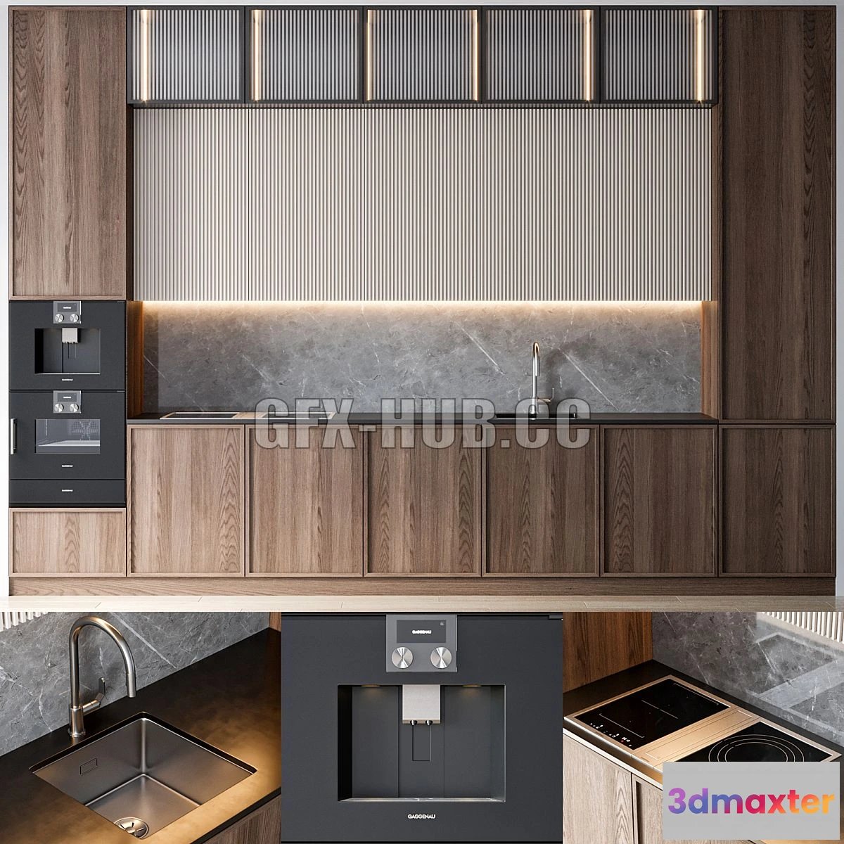 1565776 - Kitchen 67 wooden 3D Max