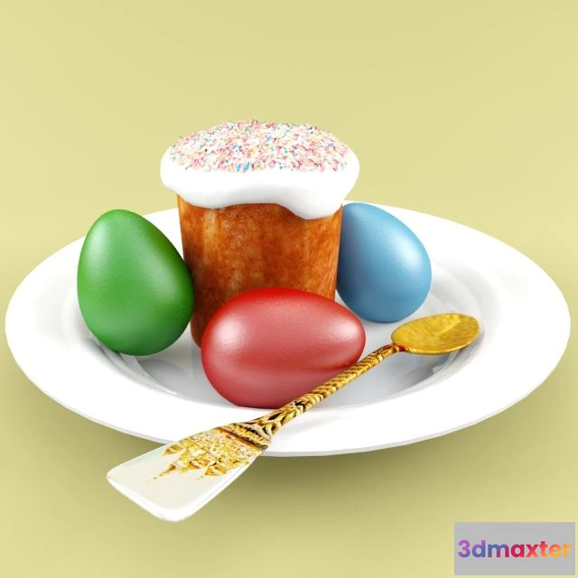 1567476 - Easter egg on a plate 3D Max