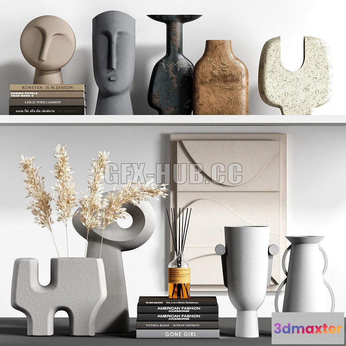 1568532 - Decorative set 31 with panels vases and other decor 3D Max