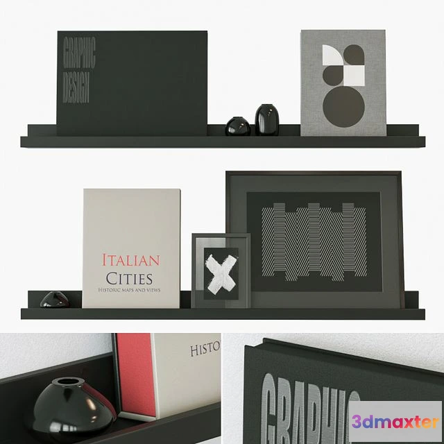 1568614 - Decorative set on the shelves 3D Max