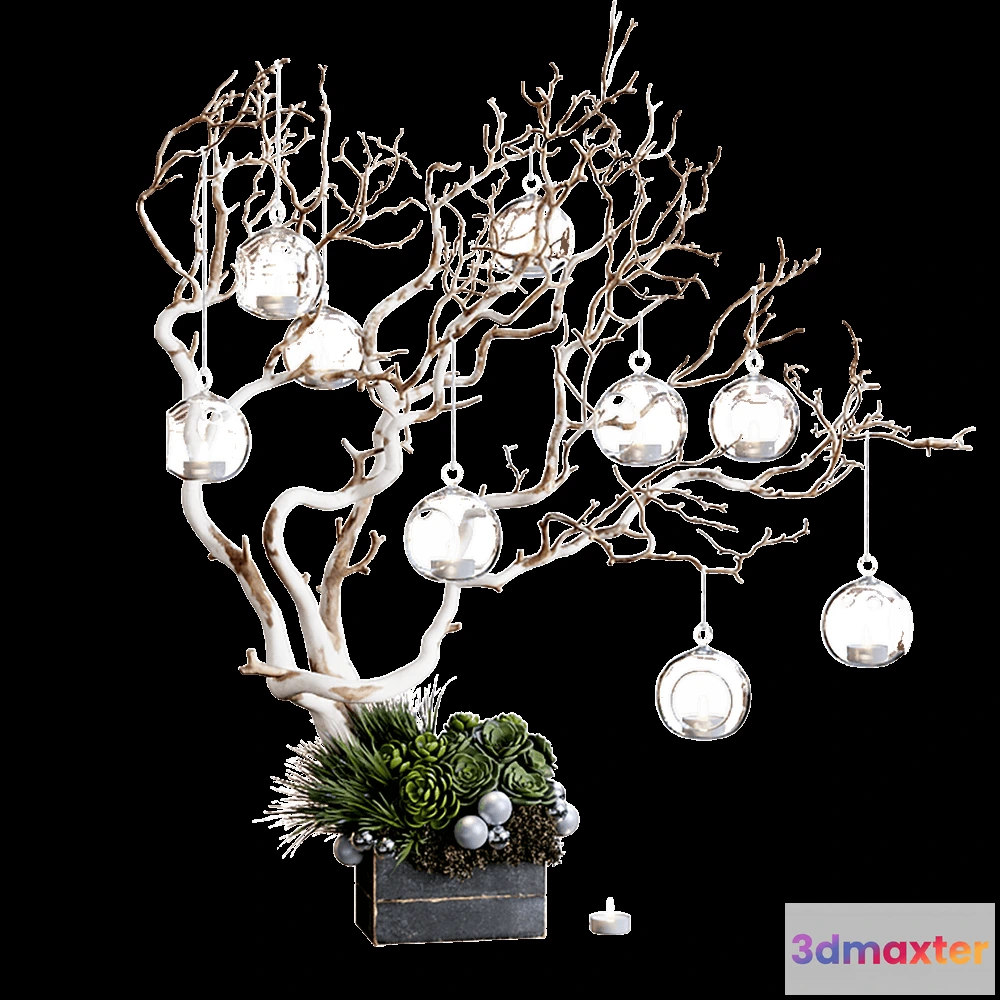 1597784 - decoration - Ikebana with candles 3D Max