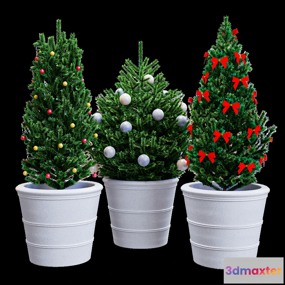 1597786 - decoration - Christmas tree in a pot 3D Max