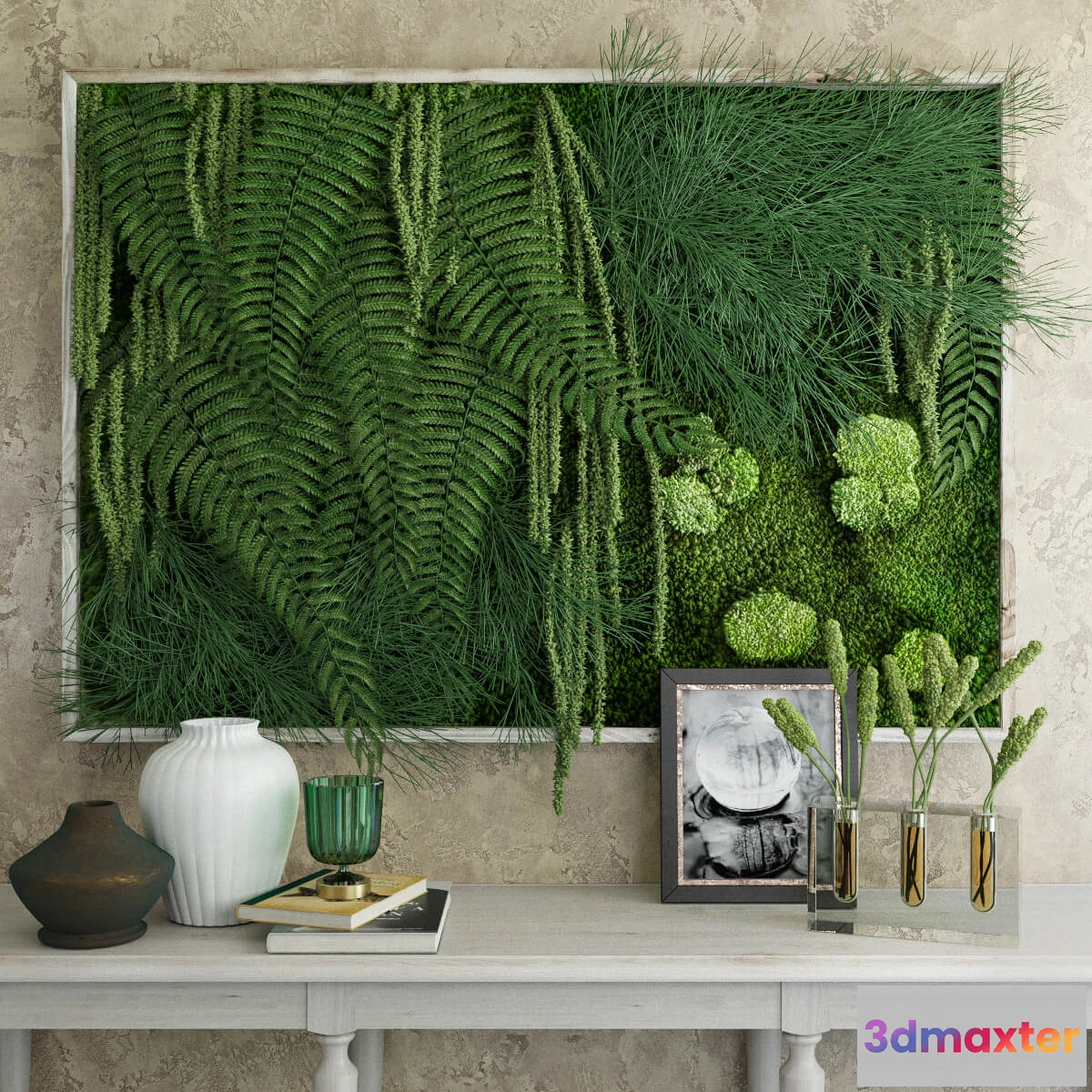 1597850 - decoration - Decorative set with grass and leafs 04 3D Max