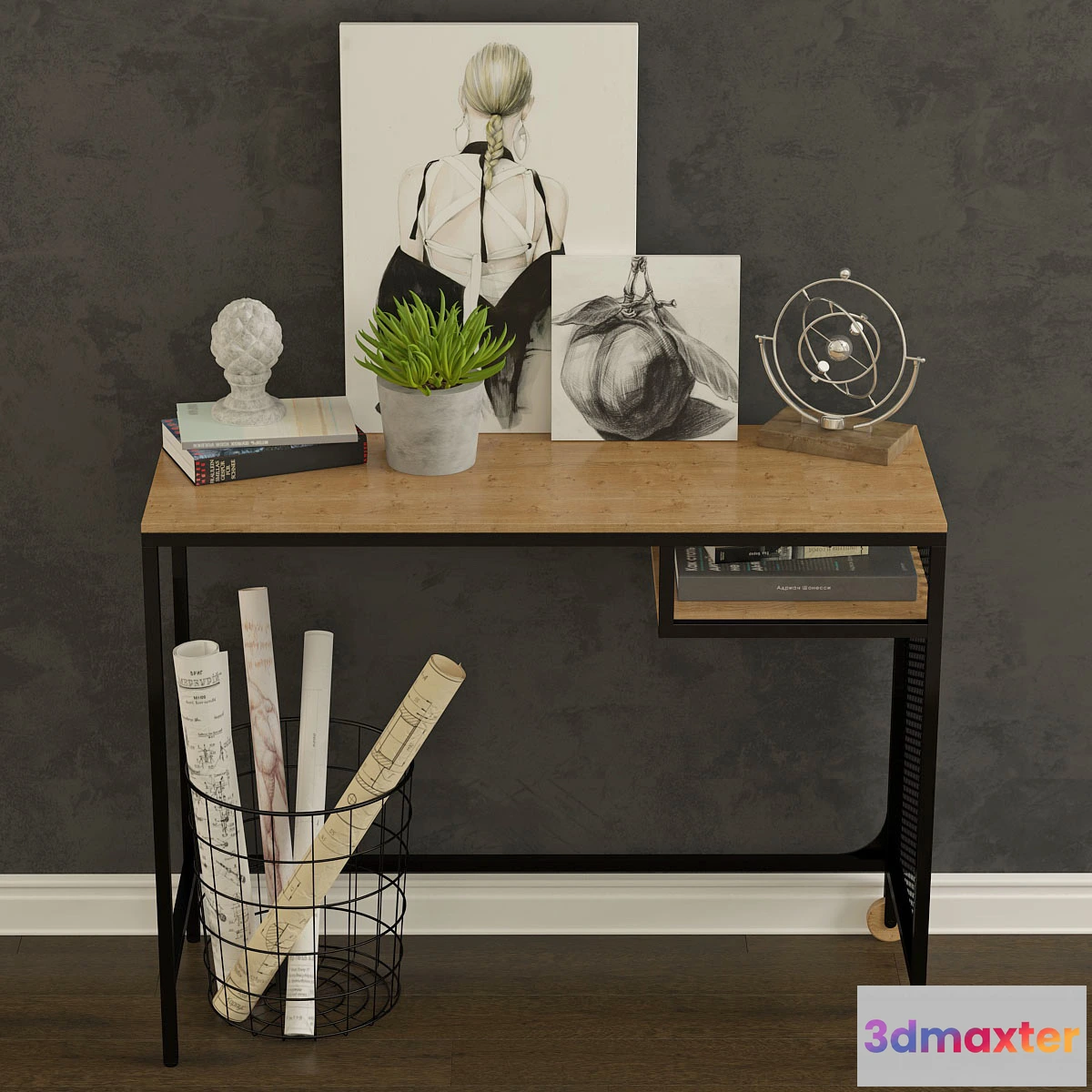 1597864 - decoration - Table with decorative set 05 3D Max