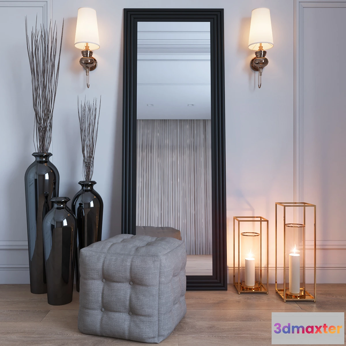 1597894 - decoration - Decorative set with mirror 06 3D Max