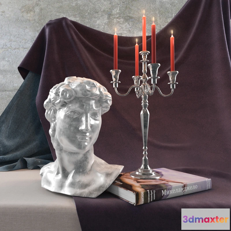 1597962 - decoration - Decor KARE bust candlestick book 3D Max