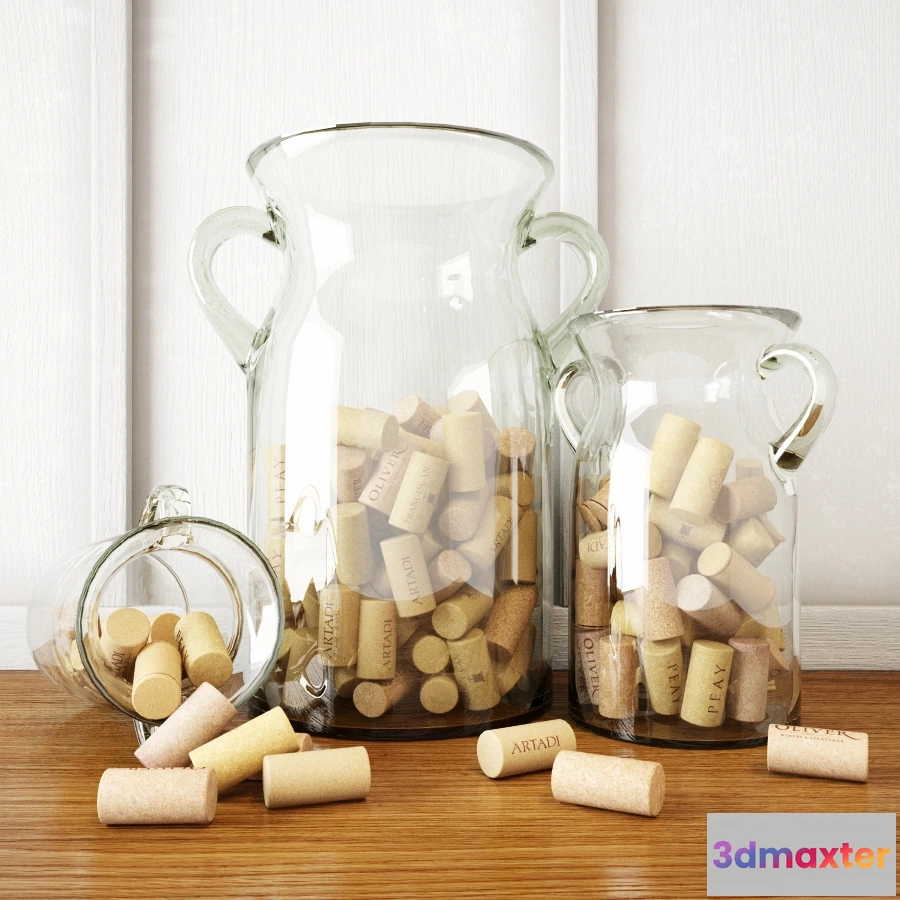 1597996 - decoration - Decorative set wine corks 1 3D Max