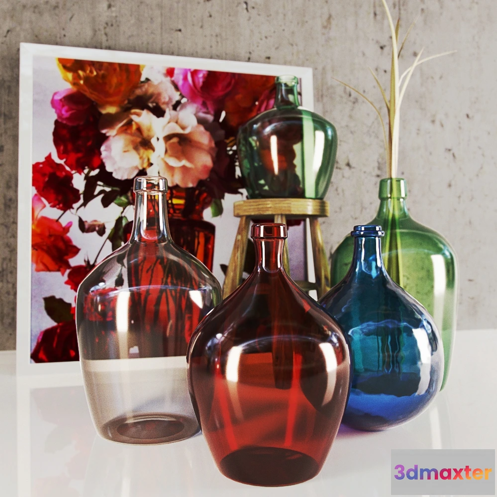 1598006 - decoration - Decorative bottles 74 3D Max