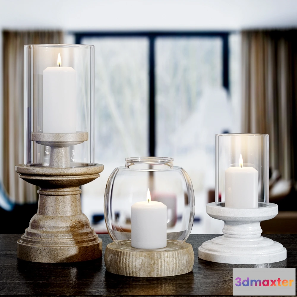 1598012 - decoration - Candle set 02 3D Max