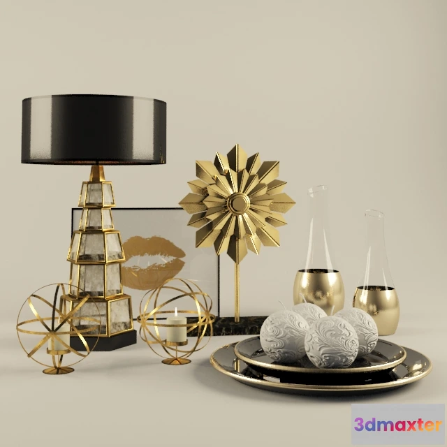 1598092 - decoration - Gold accessories 3D Max