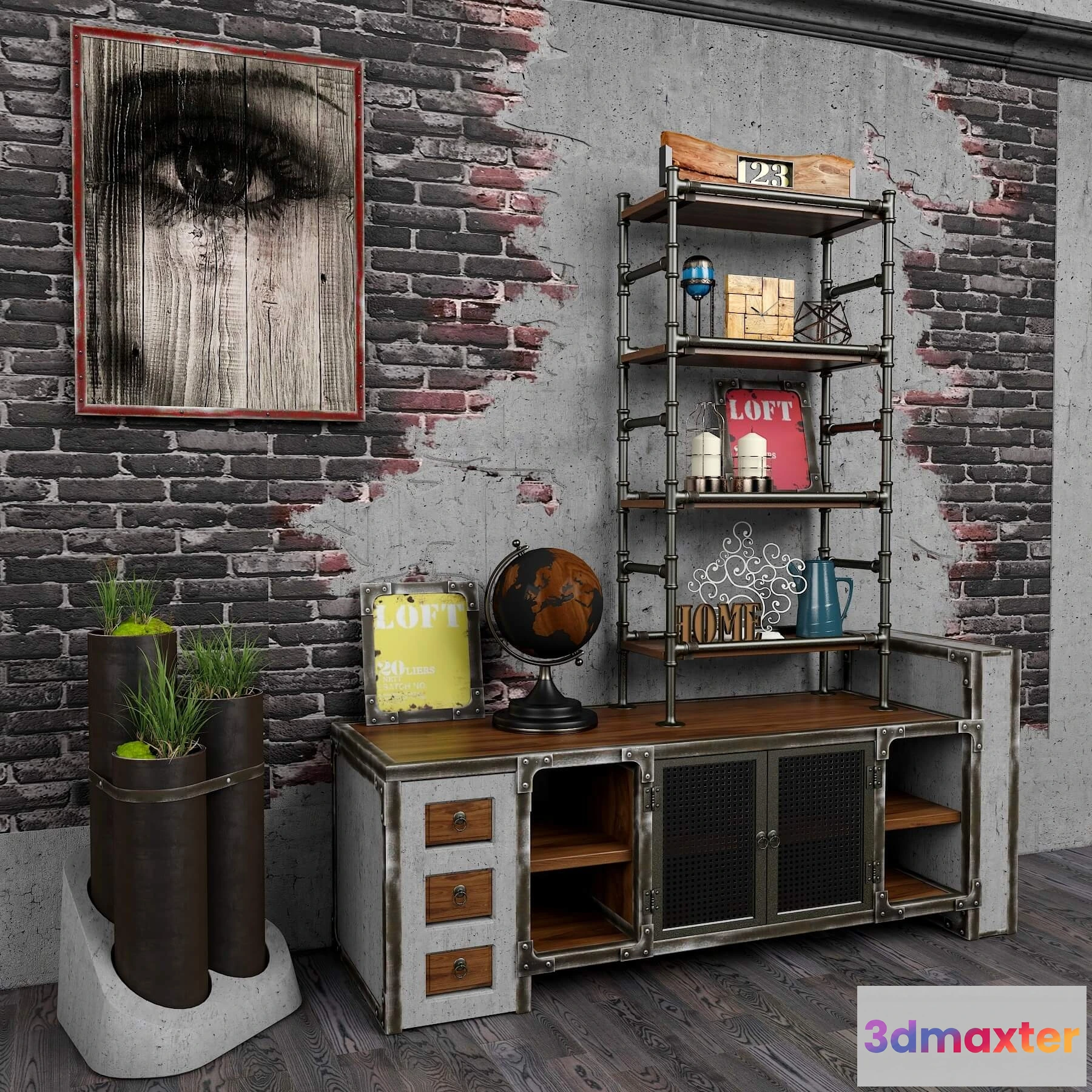 1598122 - decoration - Decorative set loft 6 3D Max