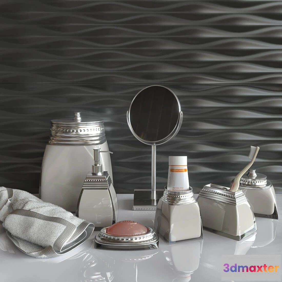 1598206 - decoration - Decorative bathroom set Prima Nova Jasmine 7 3D Max