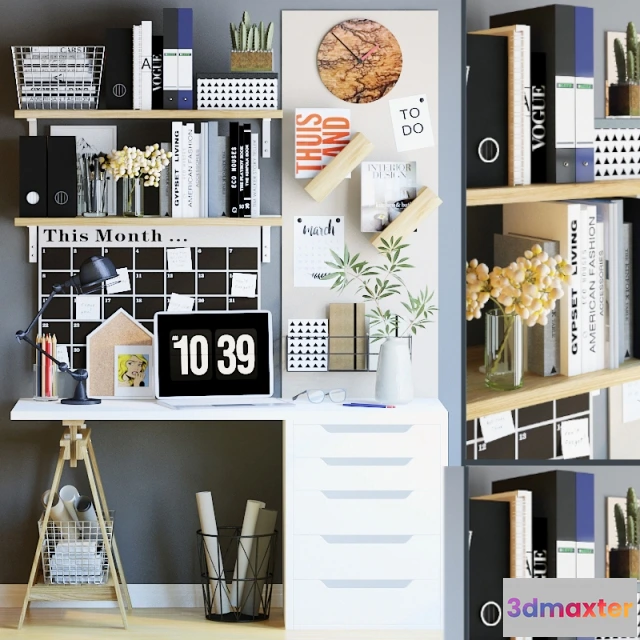 1598292 - decoration - Decorative set wallpaper 3 3D Max