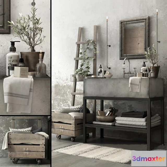 1598300 - decoration - Bathroom decor set  1 3D Max