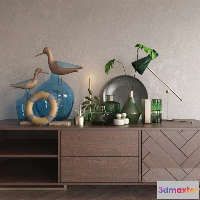 1598350 - decoration - Decor set green  blue 3D Max