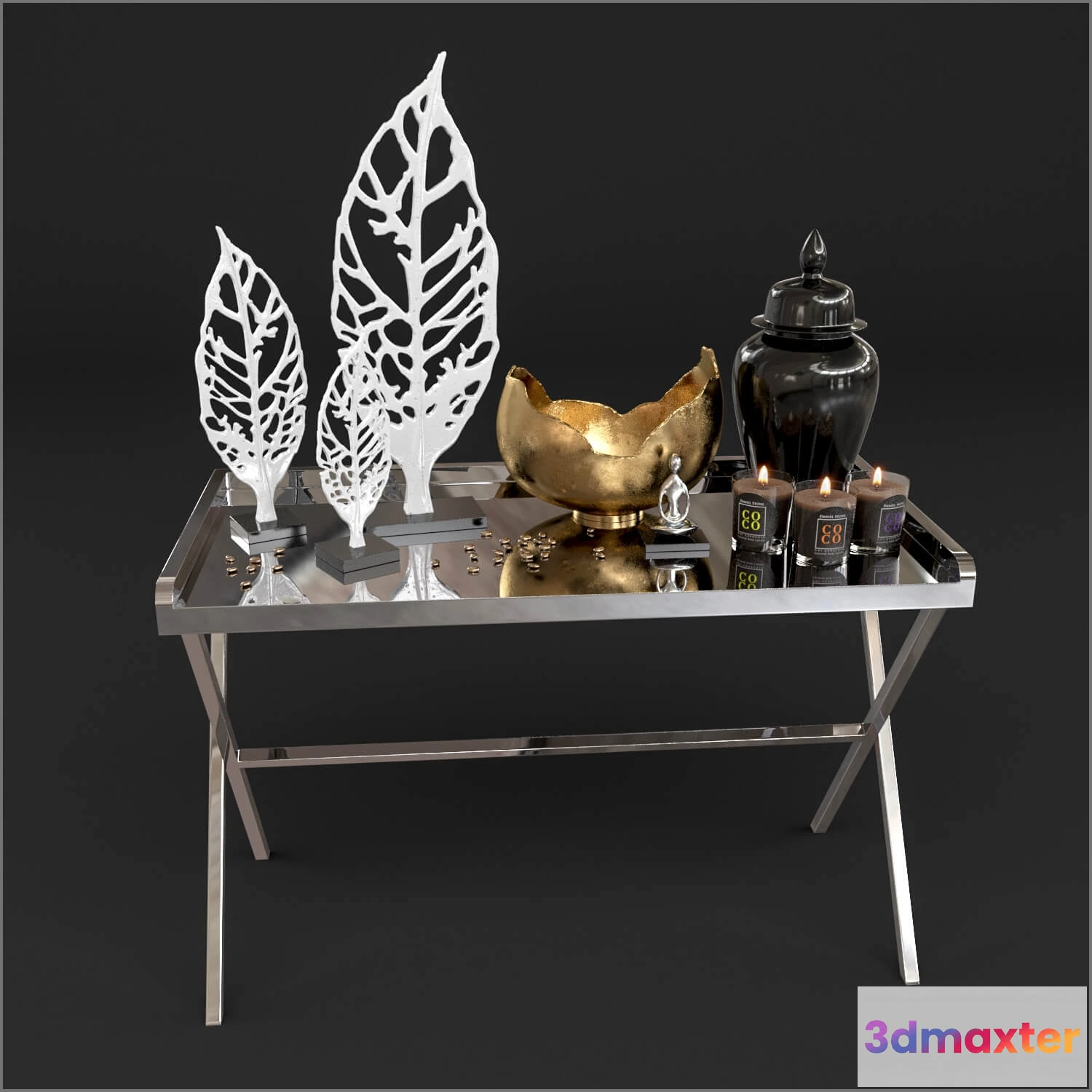 1598410 - decoration - Console  and  Decor  set 4 3D Max