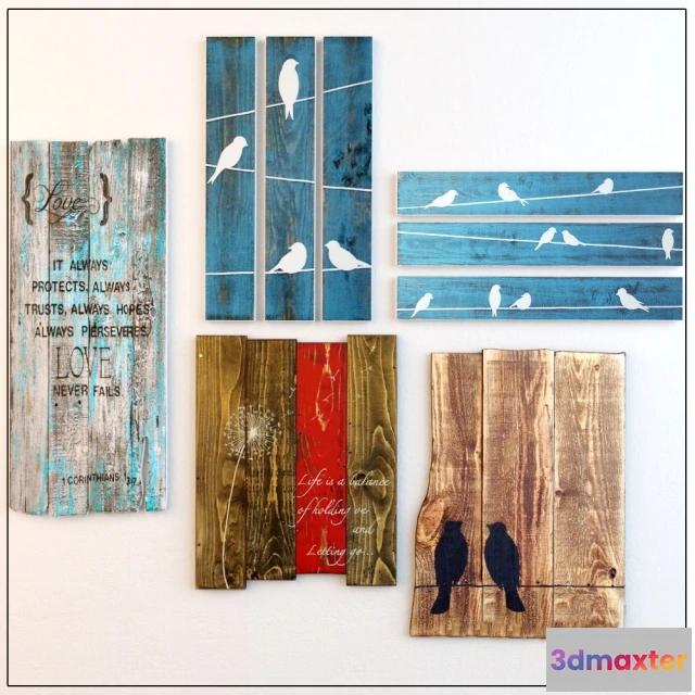 1598434 - decoration - Decorative plates with boards 3D Max