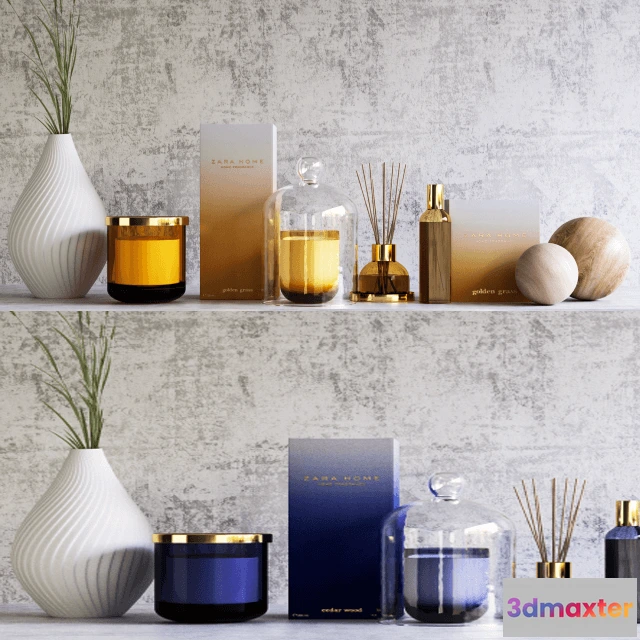 1598536 - decoration - Set  Home  Zara fragrance 3D Max