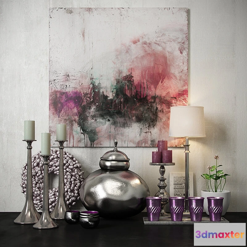 1598578 - decoration - Pink decorative set 3D Max