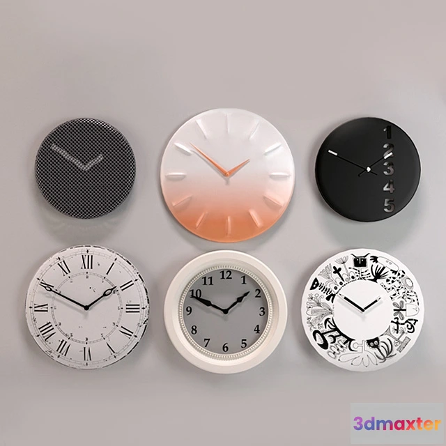 1598592 - decoration - IKEA wall clocks 3D Max