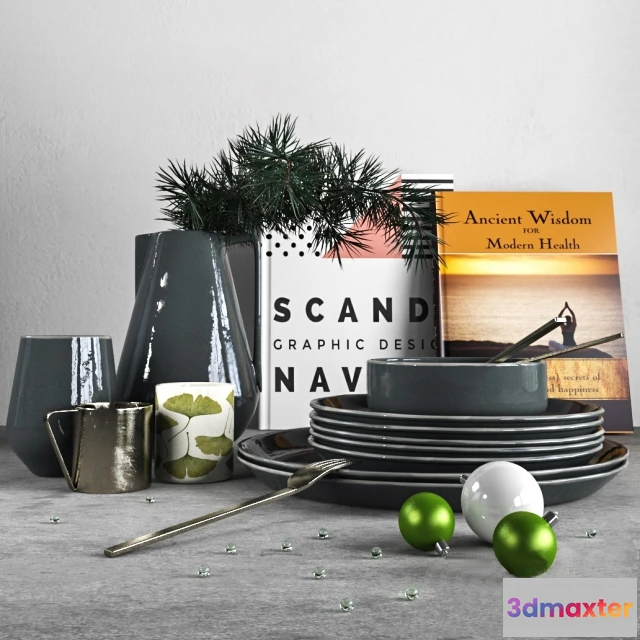 1598694 - decoration - Scandinavian Christmas decor set 3D Max