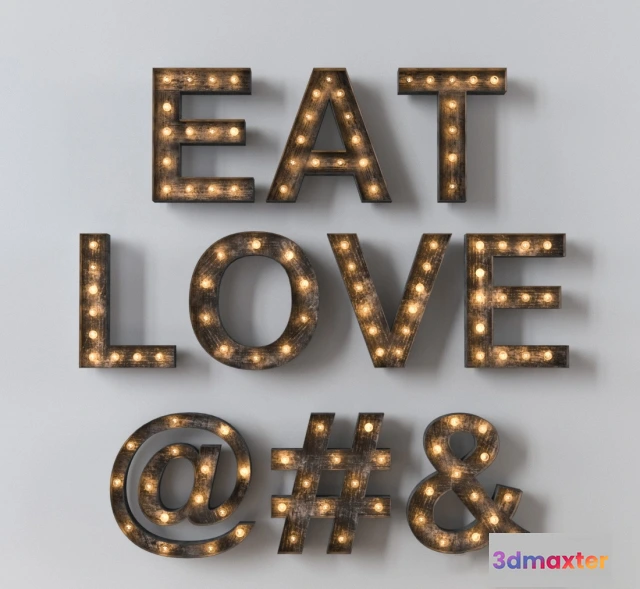 1598822 - decoration - Decorative letter Restoration Hardware 3D Max