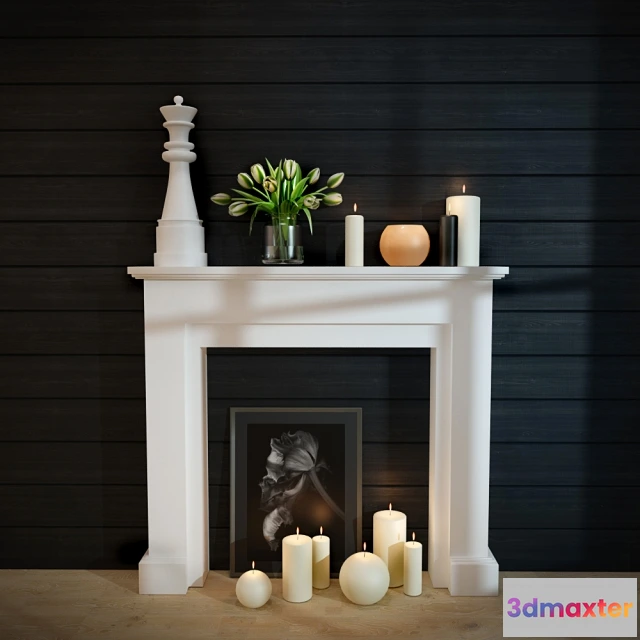 1599156 - decoration - Decorative fireplace 8 3D Max