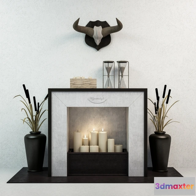 1599160 - decoration - Decor Set with Fireplace 3D Max