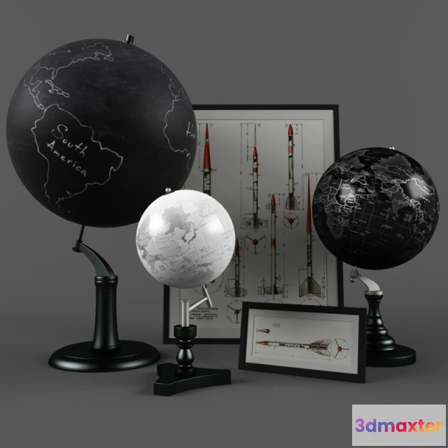 1599176 - decoration - ANTIQUE GLOBES 3D Max