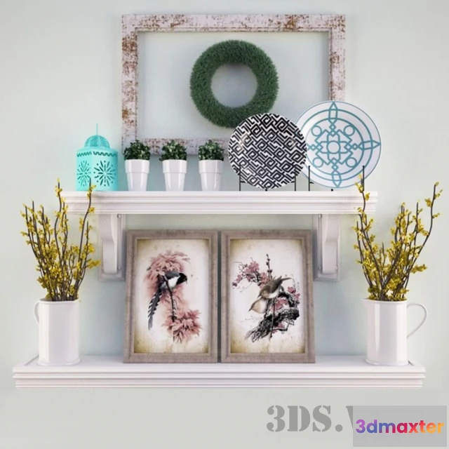 1599296 - decoration - White shelves 3D Max