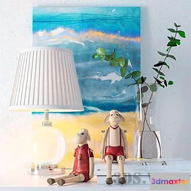 1599336 - decoration - Table lamp Eichholtz Octavia and decor 3D Max