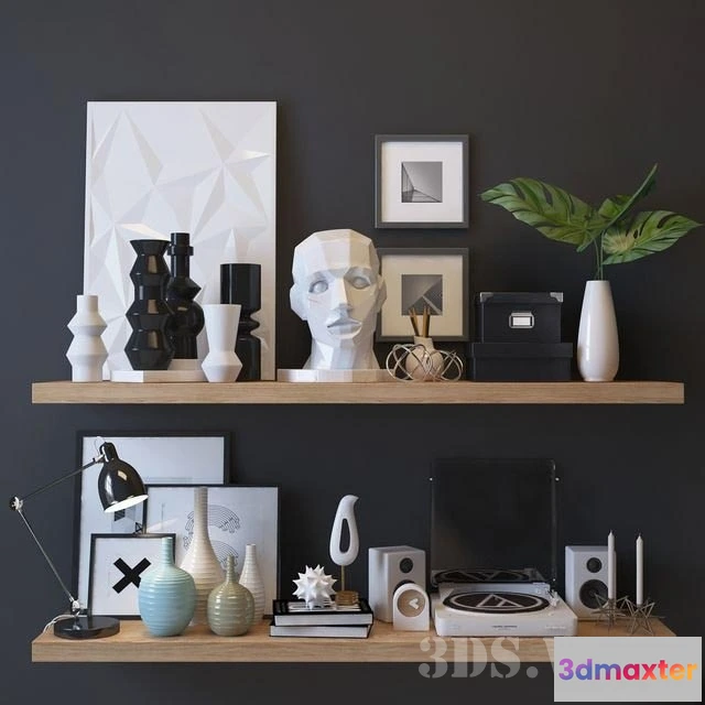 1599354 - decoration - Shelves with decorative items 3D Max