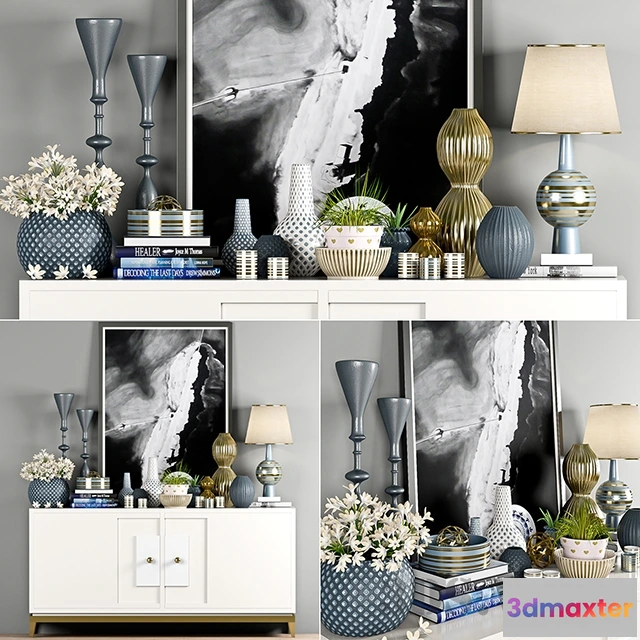 1599380 - decoration - Console table decorative set 3D Max