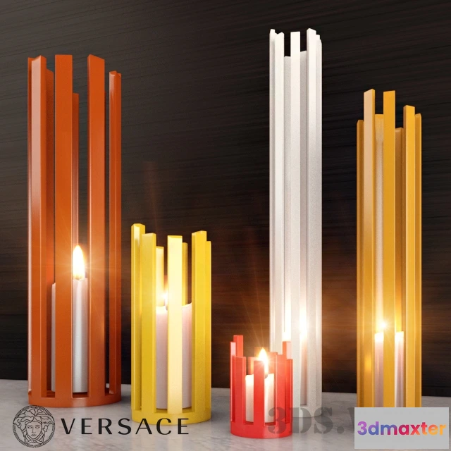 1599408 - decoration - Candles with beautiful candlesticks 3D Max