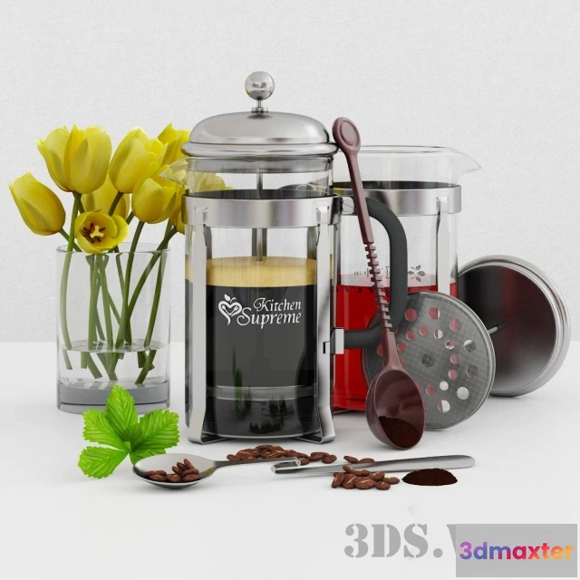 1599412 - decoration - Decorative set French Press 3D Max