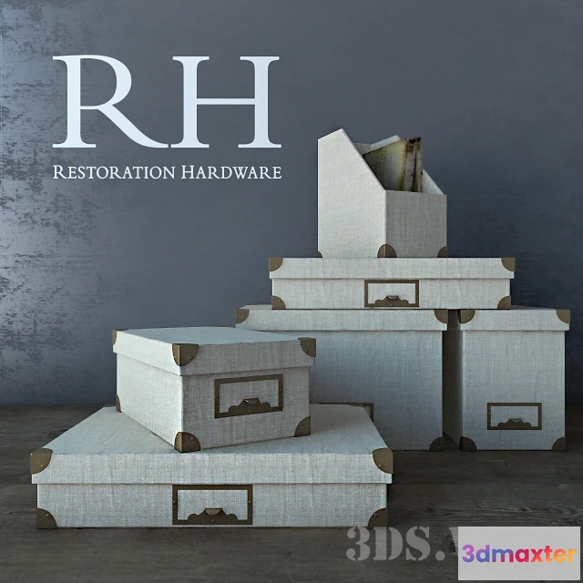 1599442 - decoration - Restoration Hardware Boxes 3D Max