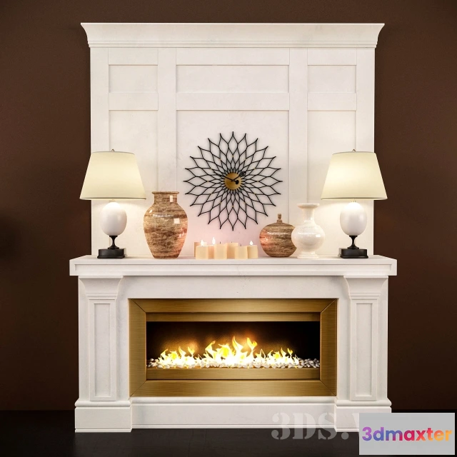 1599446 - decoration - Fireplace vases lamps and other interior elements 3D Max