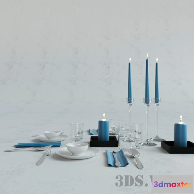 1599488 - decoration - Table setting for a romantic dinner 3D Max