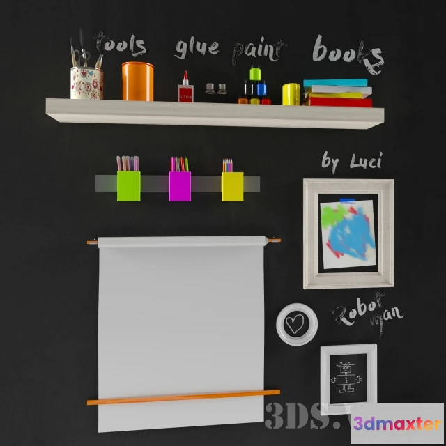 1599498 - decoration - Set of children’s drawing items 3D Max