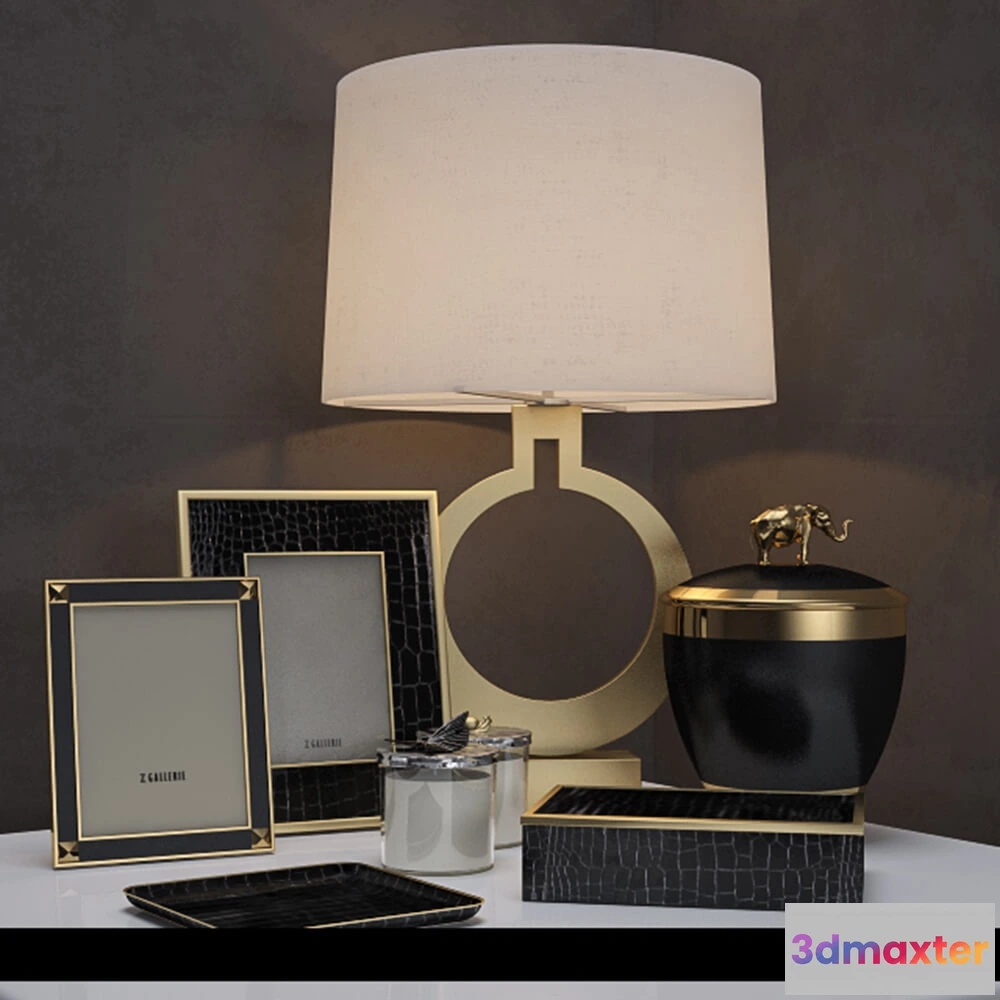 1599536 - decoration - Table lamp and picture frames 3D Max