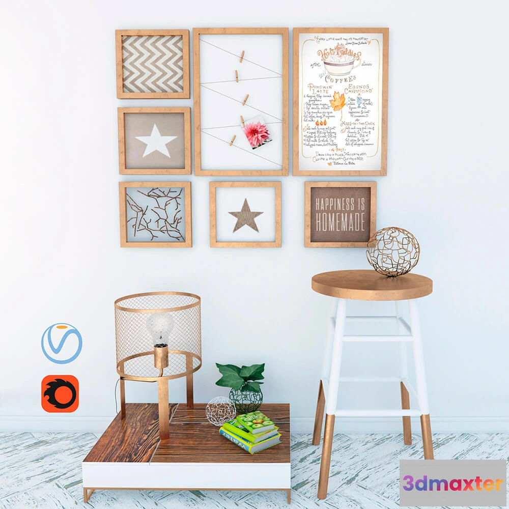 1599554 - decoration - Beautiful decorative set 3D Max