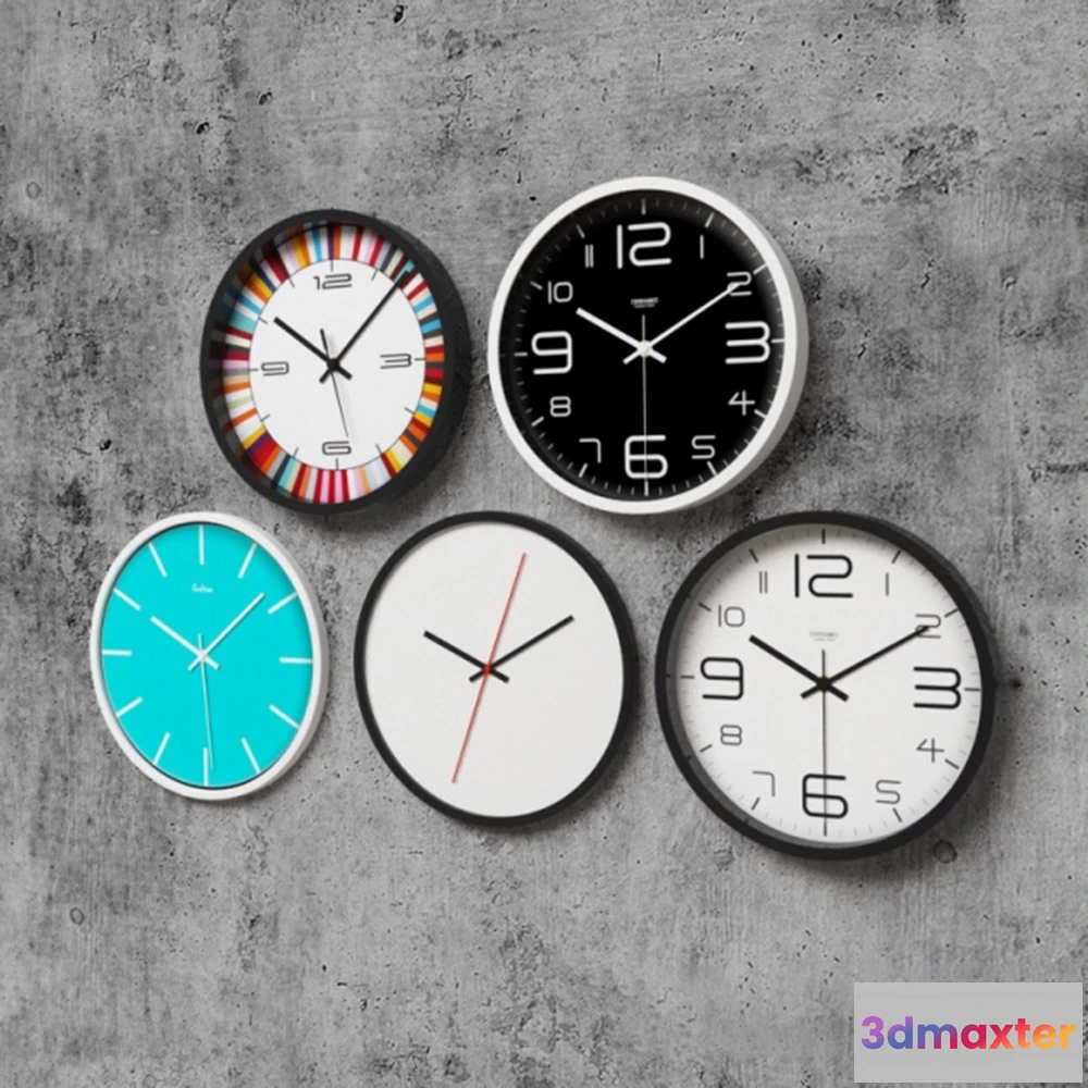 1599612 - decoration - Wall clock set 3D Max