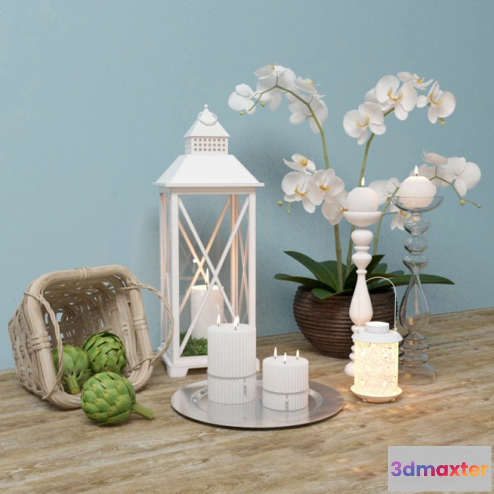 1599616 - decoration - Candles flowers and other interior items 3D Max