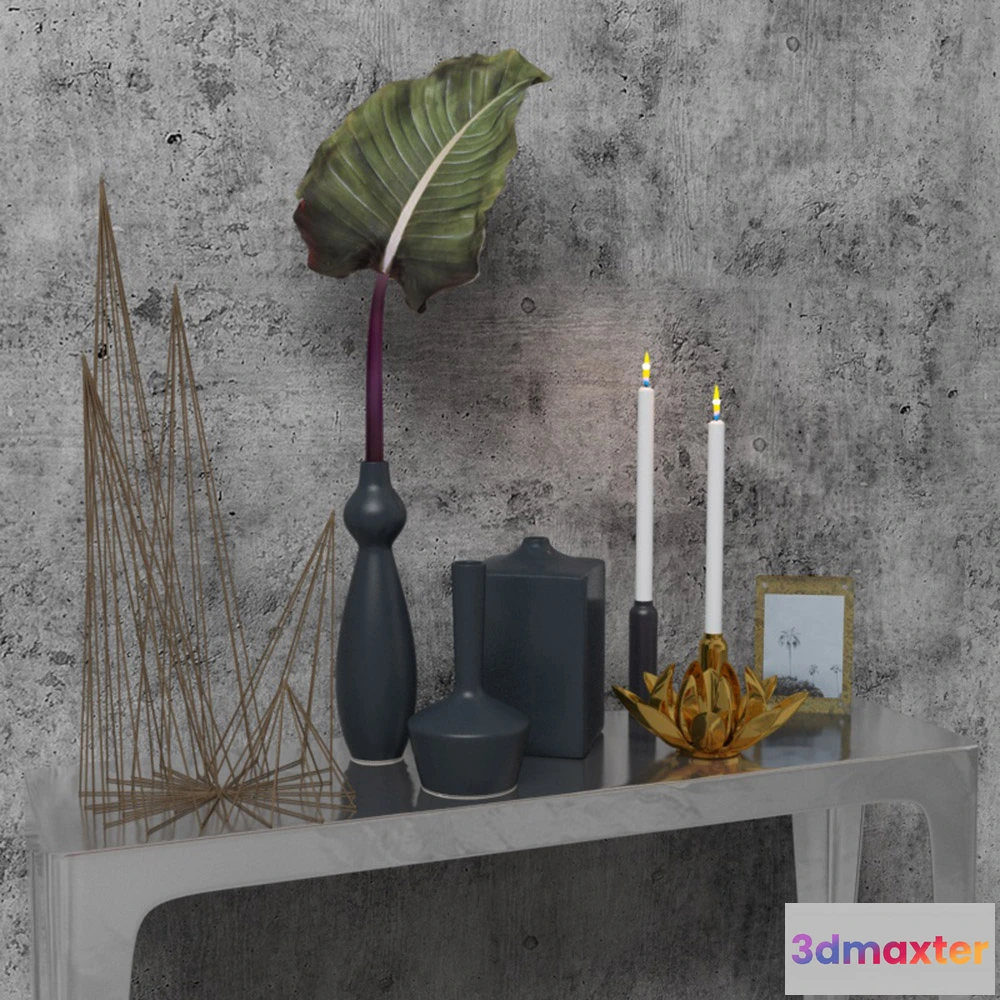 1599618 - decoration - Vases and candles 3D Max