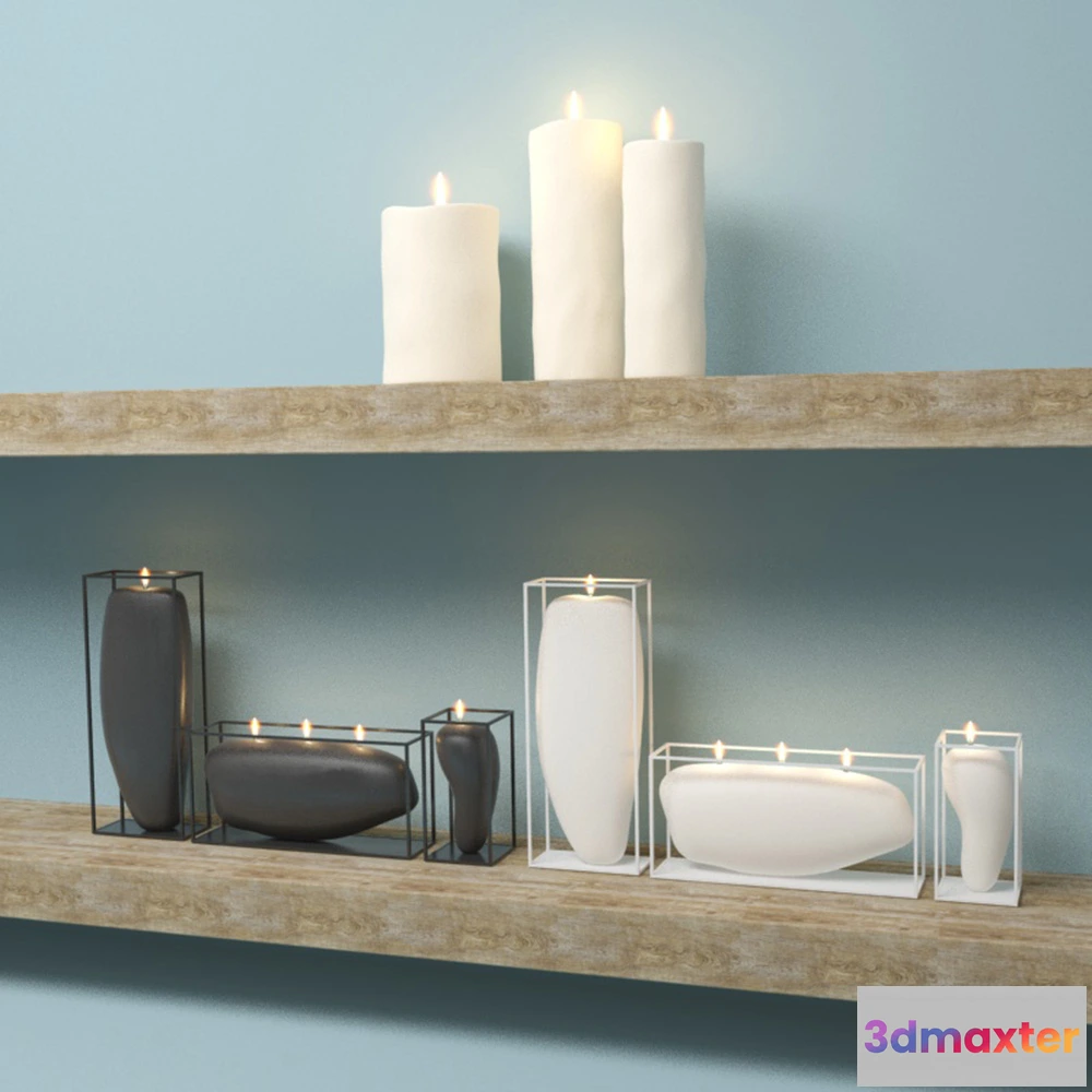 1599644 - decoration - Set of candles 3D Max